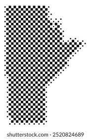 Symbol Map of the Province Manitoba (Canada) showing the territory with a pattern of black squares like a chessboard
