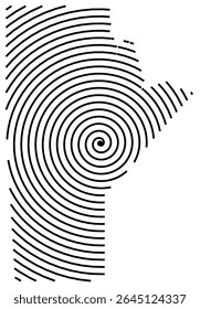 Symbol Map of the Province Manitoba (Canada) showing the territory with a black spiral line