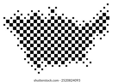 Symbol Map of the Province Milano (Italy) showing the territory with a pattern of black squares like a chessboard