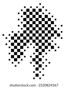 Symbol Map of the Province Namur (Belgium) showing the territory with a pattern of black squares like a chessboard