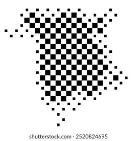 Symbol Map of the Province New Brunswick (Canada) showing the territory with a pattern of black squares like a chessboard