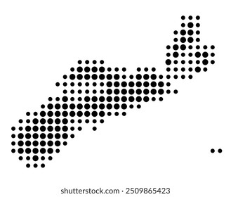 Symbol Map of the Province Nova Scotia (Canada) showing the territory with a pattern of black circles