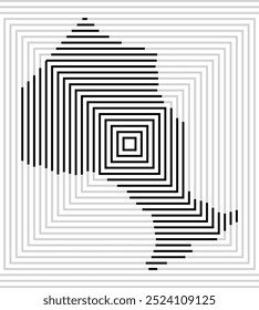 Symbol Map of the Province Ontario (Canada) showing the territory with a series of black square lines on white background