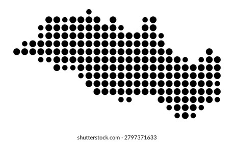 Symbol Map of the Province Oum el Bouaghi (Algeria) showing the area with a pattern of black circles