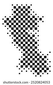 Symbol Map of the Province Potenza (Italy) showing the territory with a pattern of black squares like a chessboard