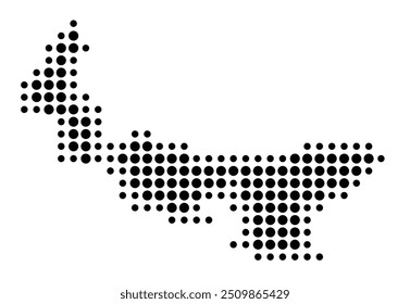 Symbol Map of the Province Prince Edward Island (Canada) showing the territory with a pattern of black circles