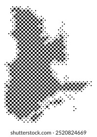 Symbol Map of the Province Quebec (Canada) showing the territory with a pattern of black squares like a chessboard