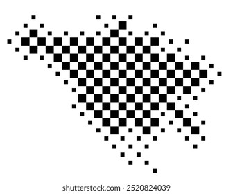 Symbol Map of the Province Roma (Italy) showing the territory with a pattern of black squares like a chessboard