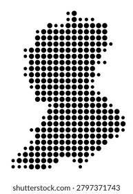 Symbol Map of the Province Sidi Bel Abbes (Algeria) showing the area with a pattern of black circles