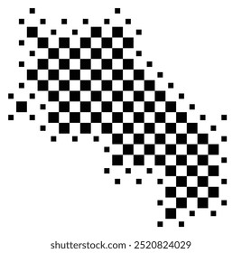 Symbol Map of the Province Siena (Italy) showing the territory with a pattern of black squares like a chessboard