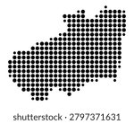 Symbol Map of the Province Souk Ahras (Algeria) showing the area with a pattern of black circles