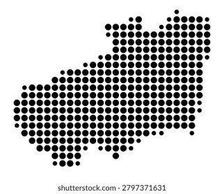 Symbol Map of the Province Souk Ahras (Algeria) showing the area with a pattern of black circles