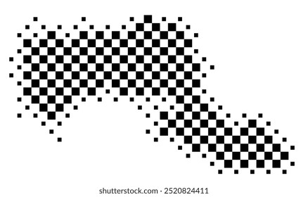 Symbol Map of the Province Taranto (Italy) showing the territory with a pattern of black squares like a chessboard