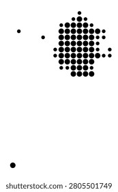 Symbol Map of the Province Trapani (Italy) showing the area with a pattern of black circles