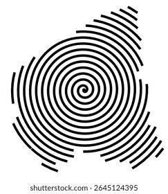 Symbol Map of the Province West Flanders (Belgium) showing the territory with a black spiral line