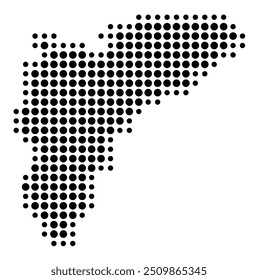 Symbol Map of the Provincia Alicante (Spain) showing the territory with a pattern of black circles