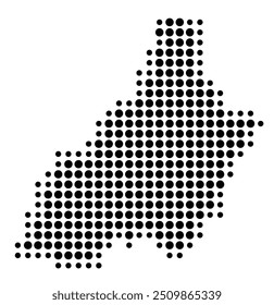 Symbol Map of the Provincia Almeria (Spain) showing the territory with a pattern of black circles