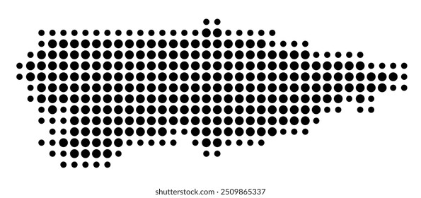 Symbol Map of the Provincia Asturias (Spain) showing the territory with a pattern of black circles