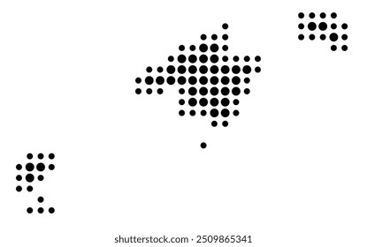 Symbol Map of the Provincia Baleares (Spain) showing the territory with a pattern of black circles