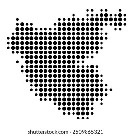 Symbol Map of the Provincia Cadiz (Spain) showing the territory with a pattern of black circles