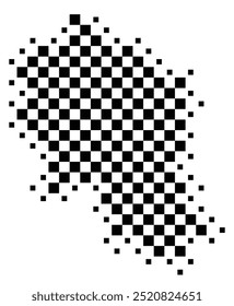 Symbol Map of the Provincia Cordoba (Spain) showing the territory with a pattern of black squares like a chessboard