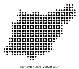 Symbol Map of the Provincia Gipuzkoa (Spain) showing the territory with a pattern of black circles