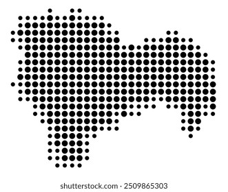 Symbol Map of the Provincia Guadalajara (Spain) showing the territory with a pattern of black circles