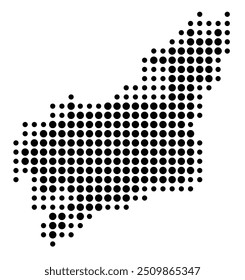 Symbol Map of the Provincia La Coruna (Spain) showing the territory with a pattern of black circles