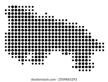 Symbol Map of the Provincia La Rioja (Spain) showing the territory with a pattern of black circles