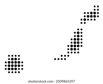 Symbol Map of the Provincia Las Palmas (Spain) showing the territory with a pattern of black circles