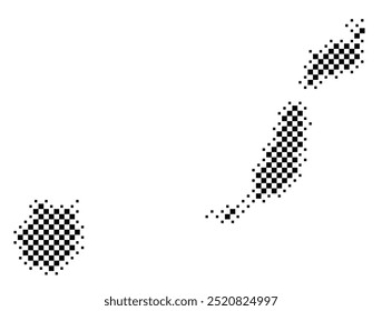 Symbolkarte der Provincia Las Palmas (Spanien), die das Gebiet mit einem Muster schwarzer Quadrate wie ein Schachbrett zeigt