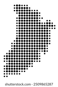 Symbol Map of the Provincia Lerida (Spain) showing the territory with a pattern of black circles