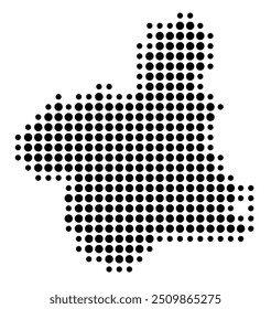 Symbol Map of the Provincia Murcia (Spain) showing the territory with a pattern of black circles