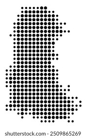 Symbol Map of the Provincia Palencia (Spain) showing the territory with a pattern of black circles