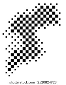 Symbol Map of the Provincia Pontevedra (Spain) showing the territory with a pattern of black squares like a chessboard