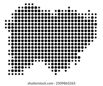 Symbol Map of the Provincia Salamanca (Spain) showing the territory with a pattern of black circles