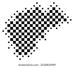 Symbol Map of the Provincia Segovia (Spain) showing the territory with a pattern of black squares like a chessboard