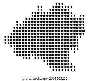 Symbol Map of the Provincia Soria (Spain) showing the territory with a pattern of black circles