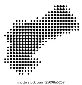 Symbol Map of the Provincia Tarragona (Spain) showing the territory with a pattern of black circles