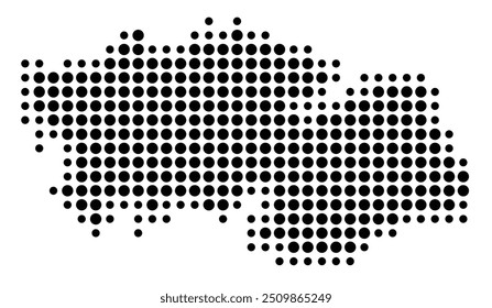 Symbol Map of the Provincia Toledo (Spain) showing the territory with a pattern of black circles