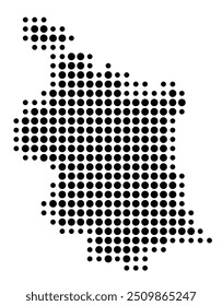 Symbol Map of the Provincia Valencia (Spain) showing the territory with a pattern of black circles