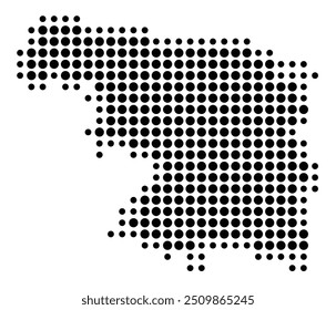 Symbol Map of the Provincia Zamora (Spain) showing the territory with a pattern of black circles