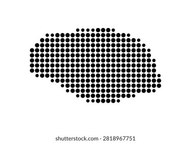 Symbol Map of the Provincial City Chiayi City (Taiwan) showing the area with a pattern of black circles