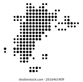 Symbol Map of Pueblo (United States) showing the city with a pattern of just a few black dots