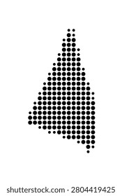 Symbol Map of the Quarter Laborie (Saint Lucia) showing the area with a pattern of black circles