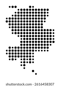 Symbol Map of Reading (United States) showing the city with a pattern of just a few black dots