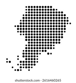 Symbol Map of Redwood City (United States) showing the city with a pattern of just a few black dots