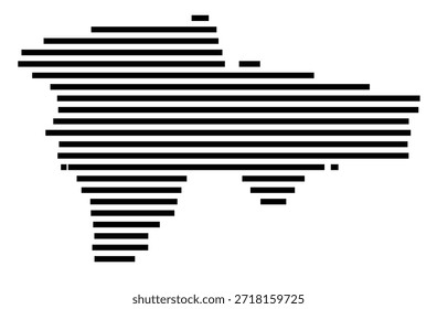 Mapa simbólico de la región de Agri (Turquía) que muestra la región con algunas líneas Horizontales negras