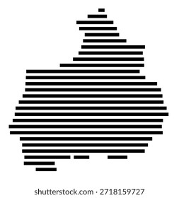 Symbol Map of the Region Aksaray (Turkey) showing the region with a few black horizontal lines