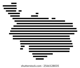 Symbol Map of the region Al Jawf (Saudi Arabia) showing the territory with just a few black horizontal lines